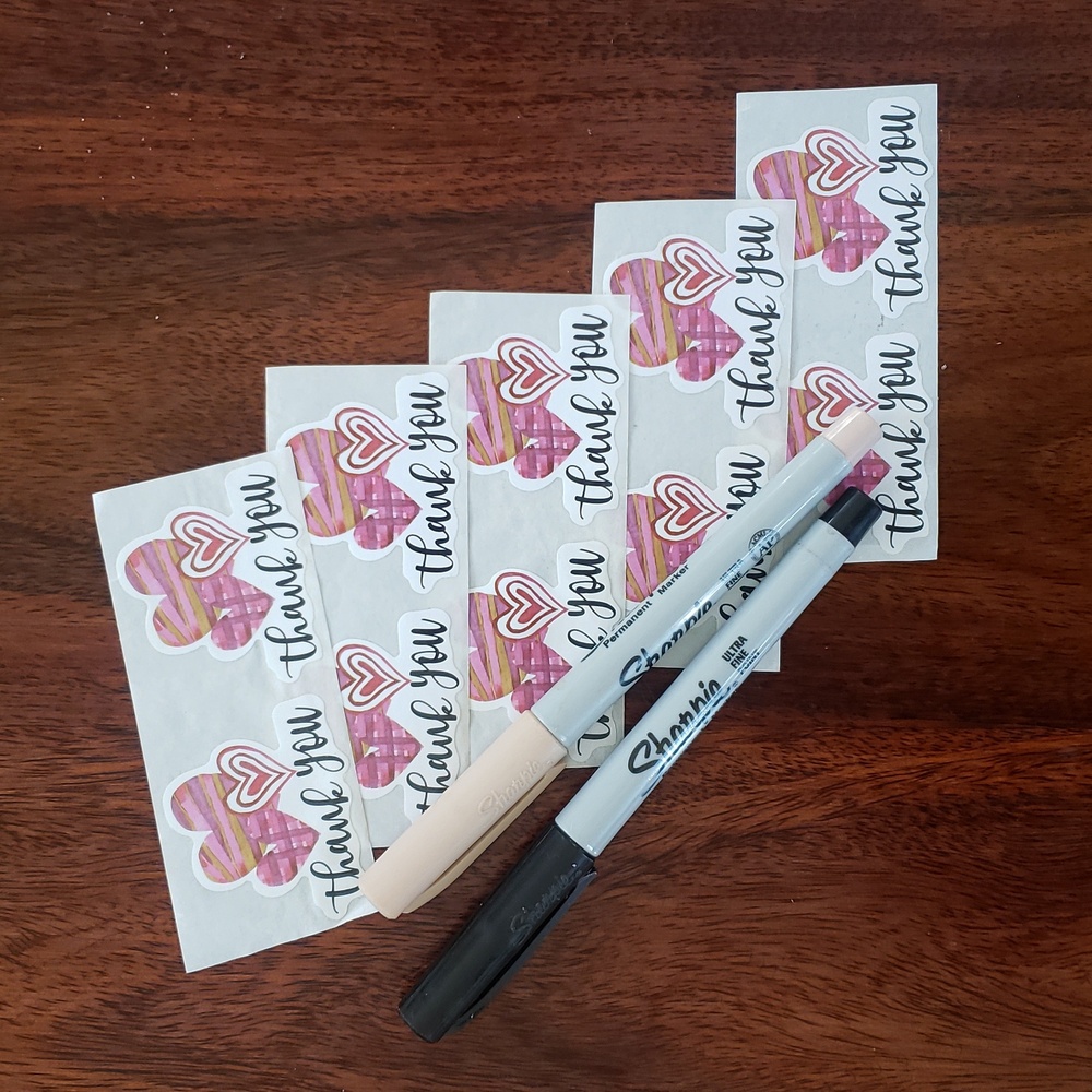 50 Piece Pink Hearts Boutique Shipping Bundle | Polymailers Cards Stickers - Picture 4 of 7